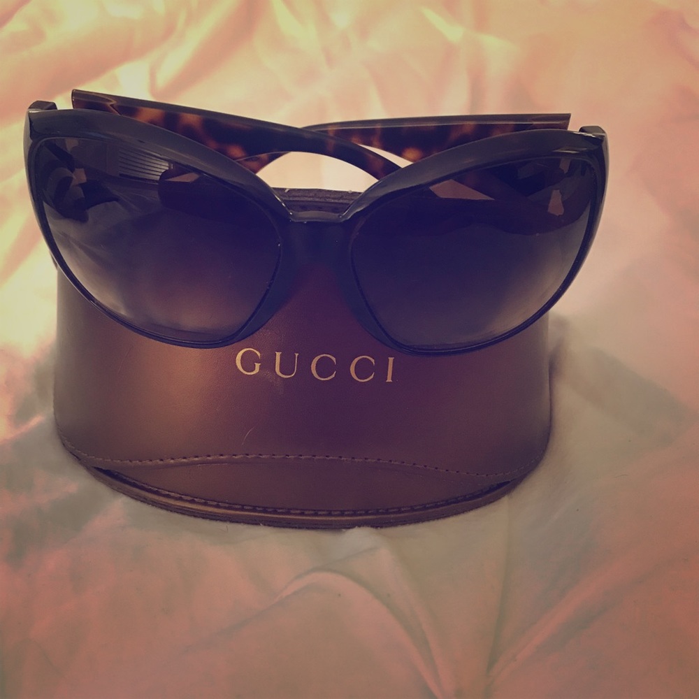 Gucci brown and gold sunglasses